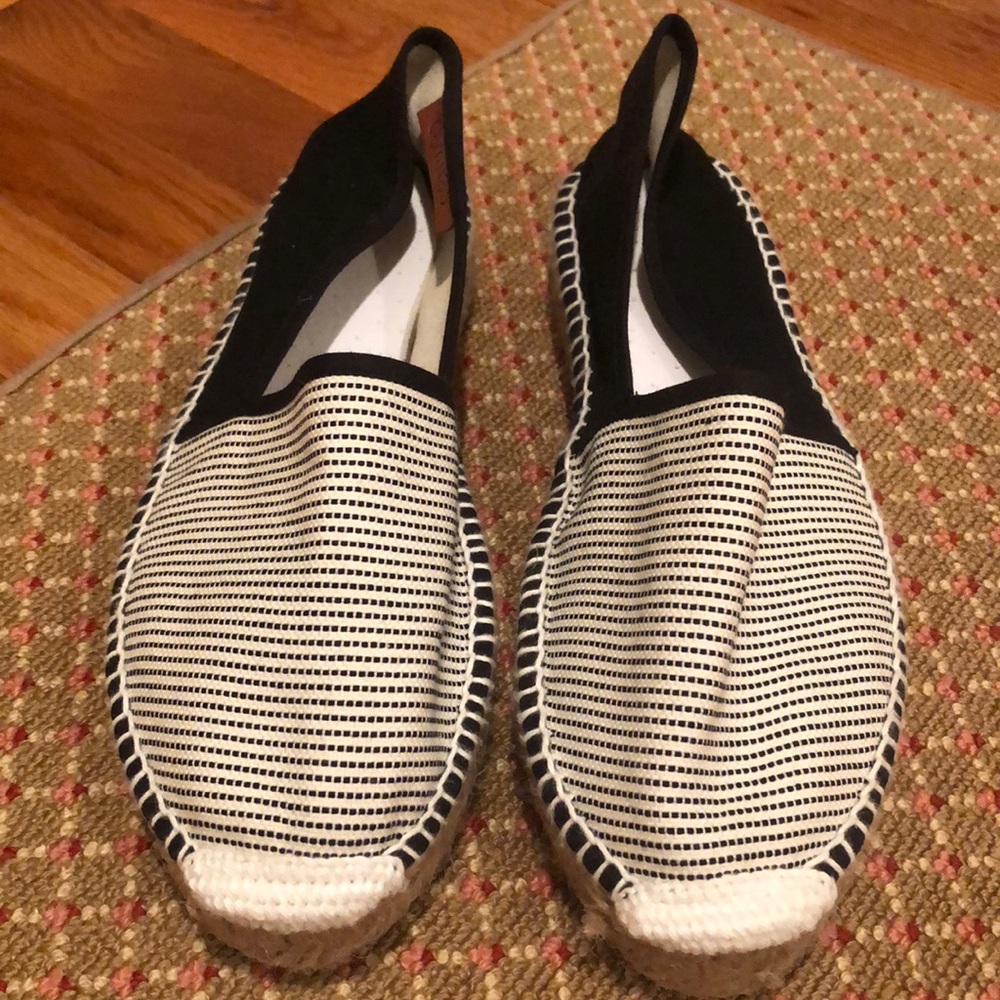 Black and white espadrilles